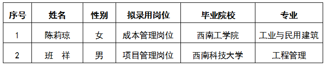 【內(nèi)部選聘】關(guān)于綿投集團(tuán)成本管理崗位、項(xiàng)目管理崗位公開(kāi)擬錄用人選公示.docx